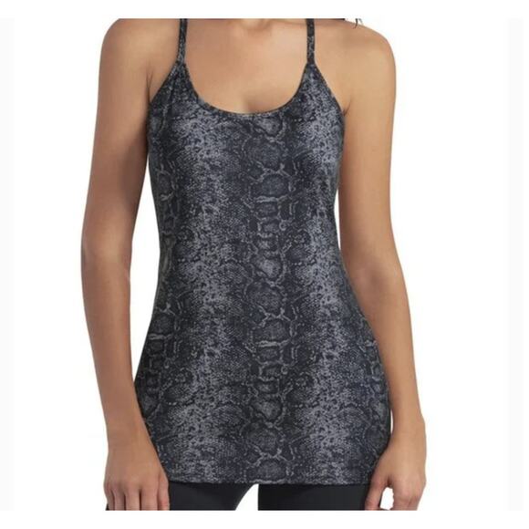 NWT Halston Studio Y Back Tank Top Snake Print L - Picture 1 of 4